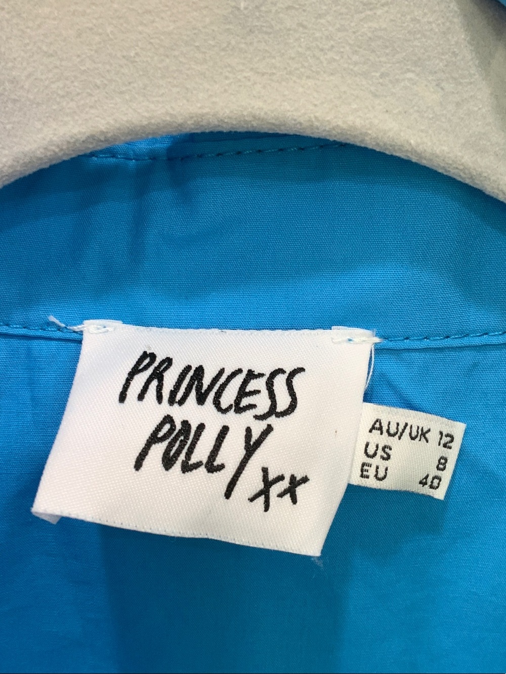 Princess Polly Teal Blue Women’s Button-Up Shirt - Picture 3 of 6